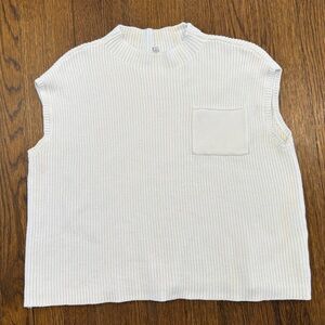 Women’s Sleeveless White Knit Sweater